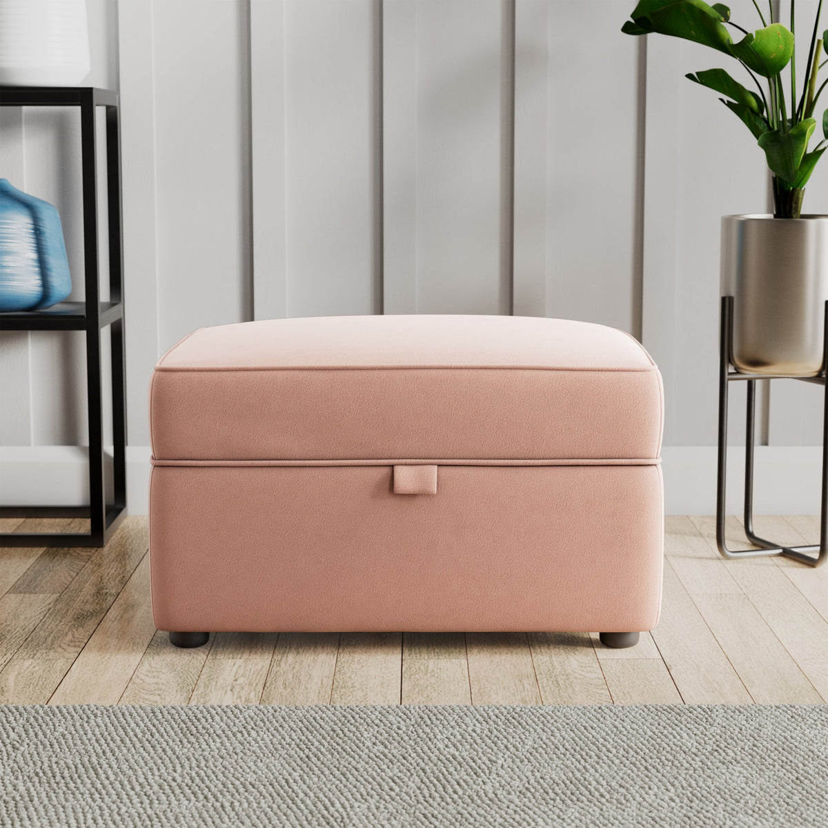 Edison Velvet Storage Footstool