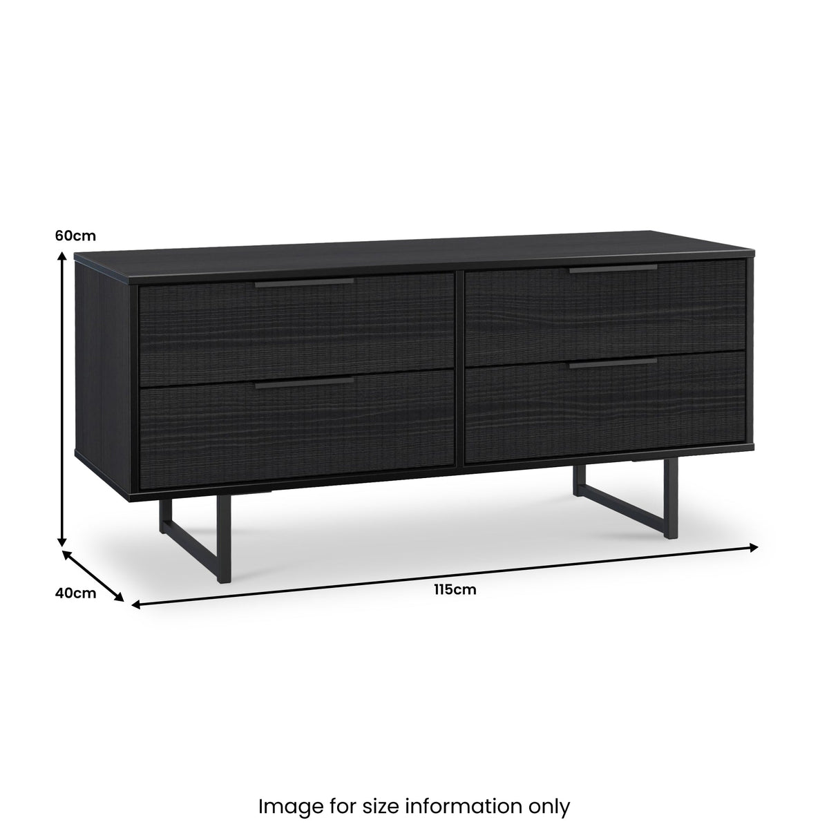 Callo Fluted 4 Drawer Low Storage Unit