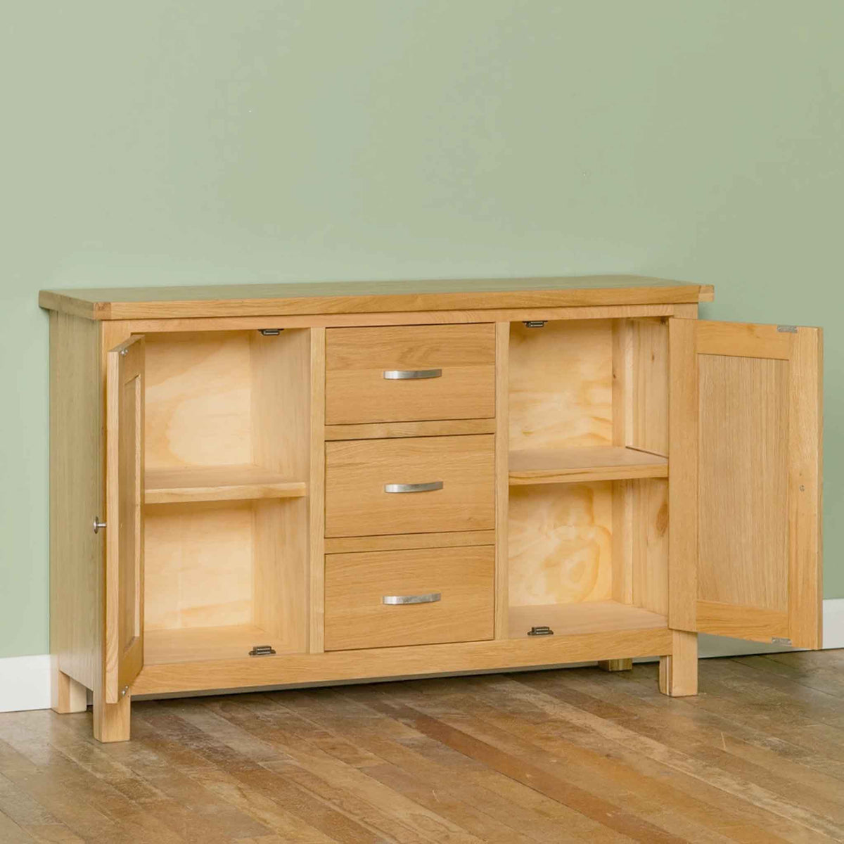 London Oak 3 Drawer Sideboard