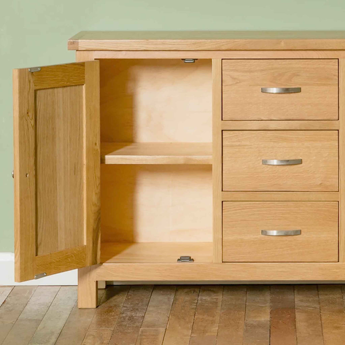 London Oak 3 Drawer Sideboard