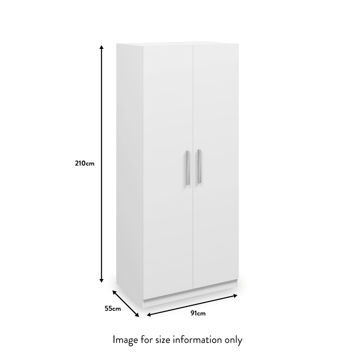 Meribel White 2 Door Wardrobe