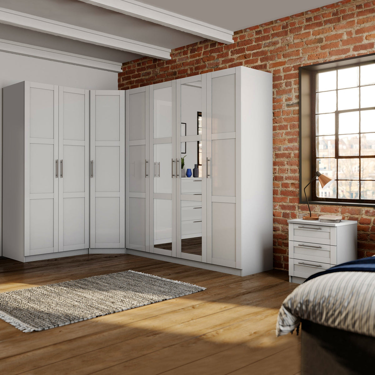 Bithlo White Corner Wardrobe