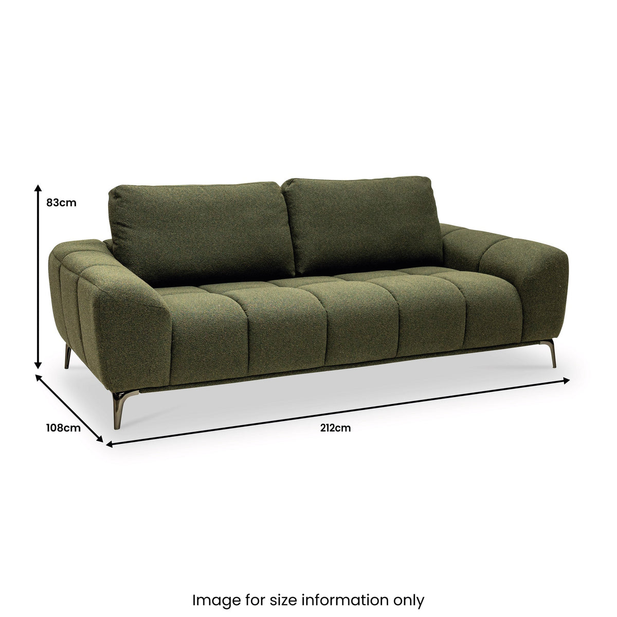 Noelle Textured Fabric 3 Seater Sofa