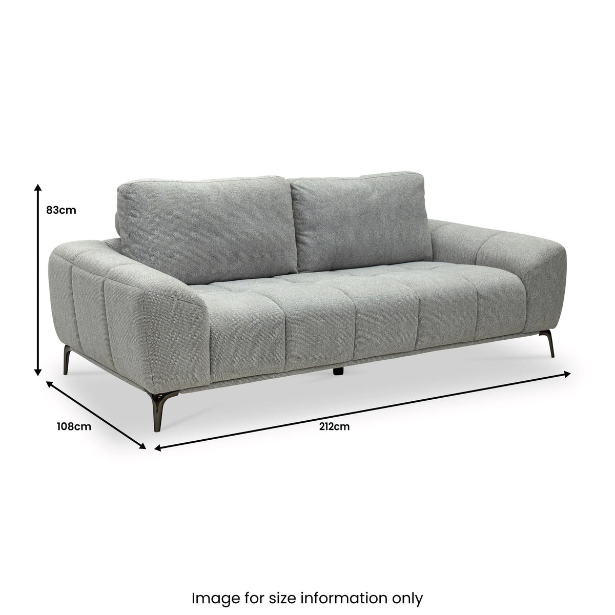 Ruelle Textured Fabric 3 Seater Sofa
