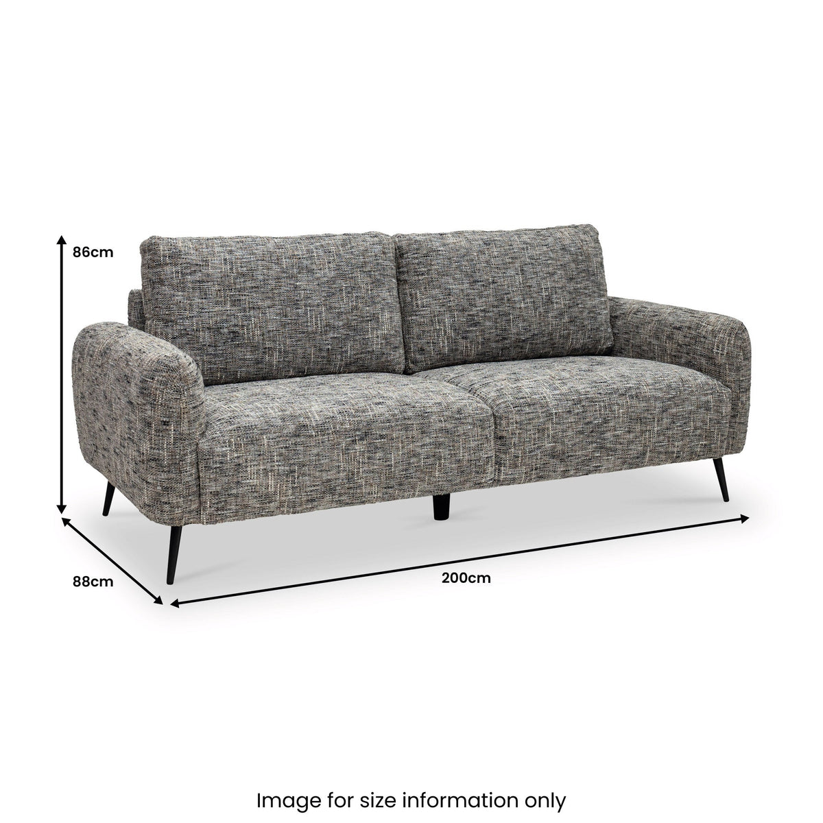 Delphine Multi-tonal Fabric 3 Seater Sofa