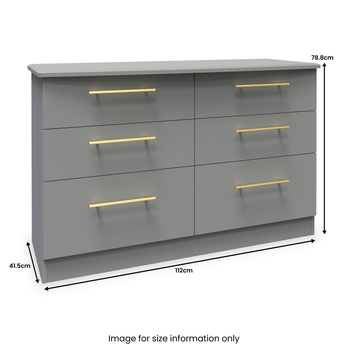 Bramham Grey 6 Drawer Wide Chest