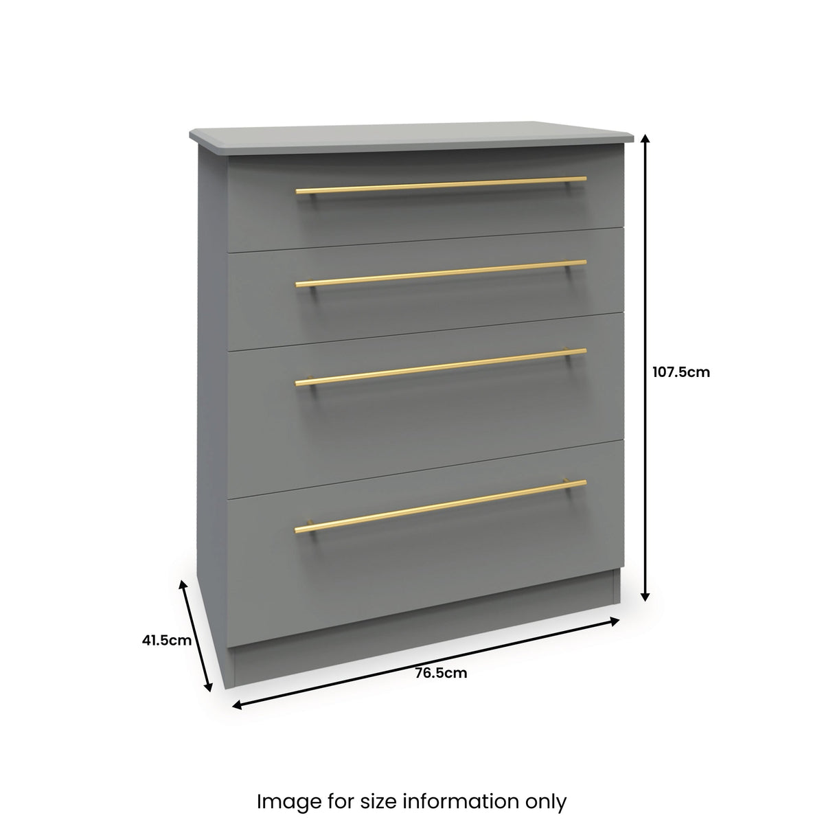 Bramham Grey 4 Drawer Deep Chest
