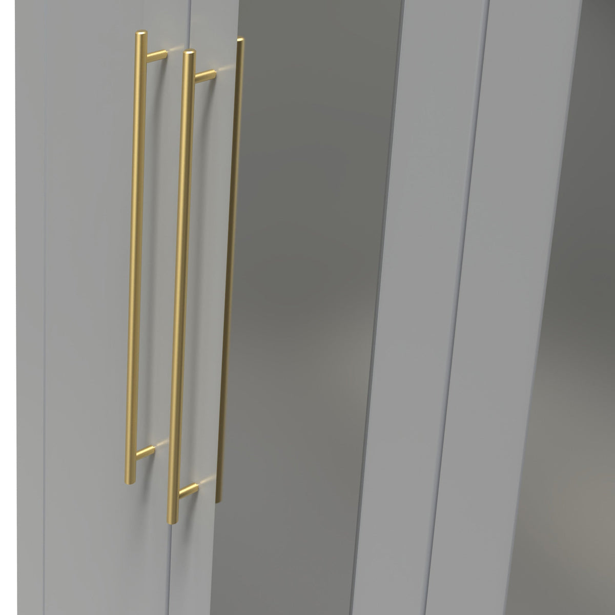 Bramham Grey Tall 4 Door 2 Mirror Wardrobe