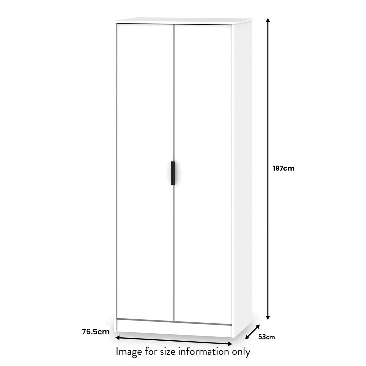 Asher White 2 Door Double Wardrobe