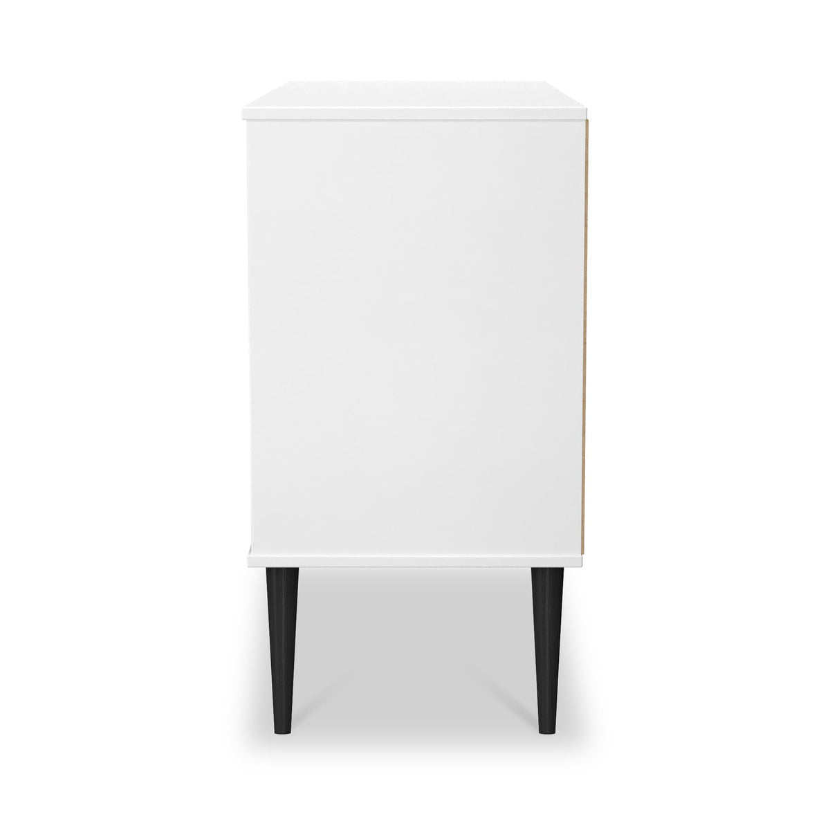 Asher White 3 Drawer TV Unit with Black Legs