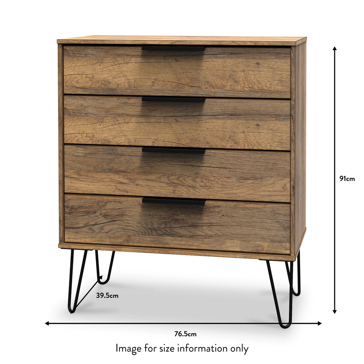 Moreno Rustic Oak 4 Drawer Chest