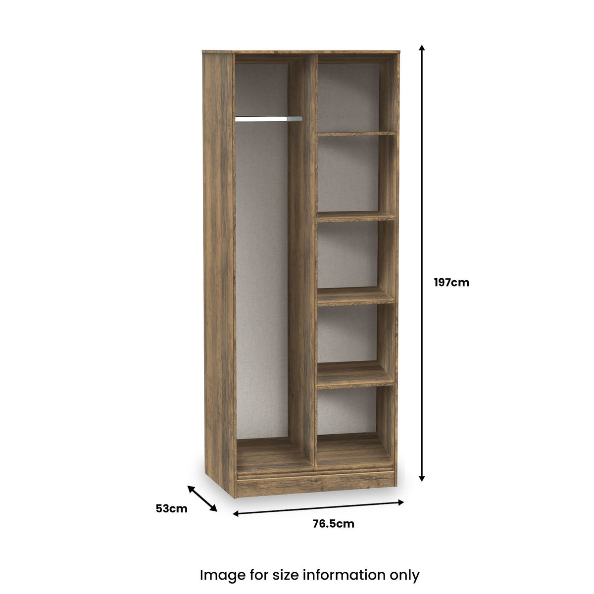 Moreno Rustic Oak Open Shelf Unit