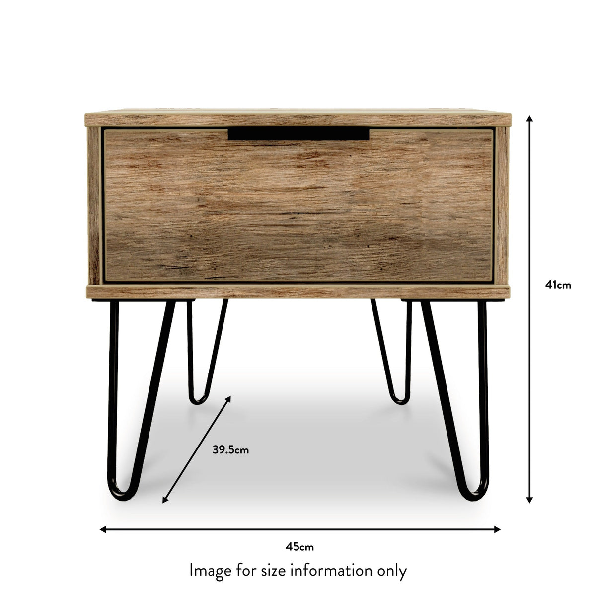 Moreno Rustic Oak 1 Drawer Bedside