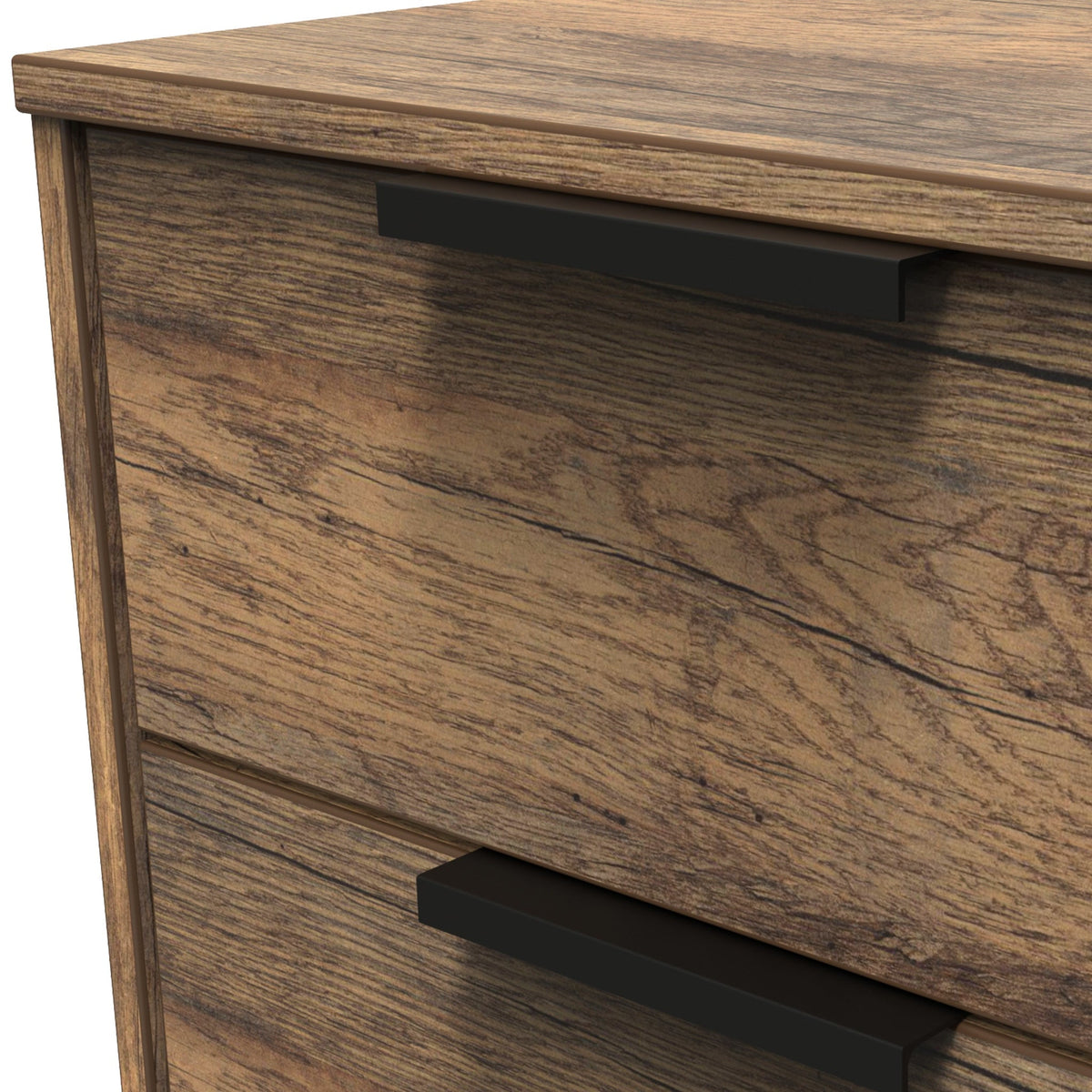 Moreno Rustic Oak 5 Drawer Tallboy