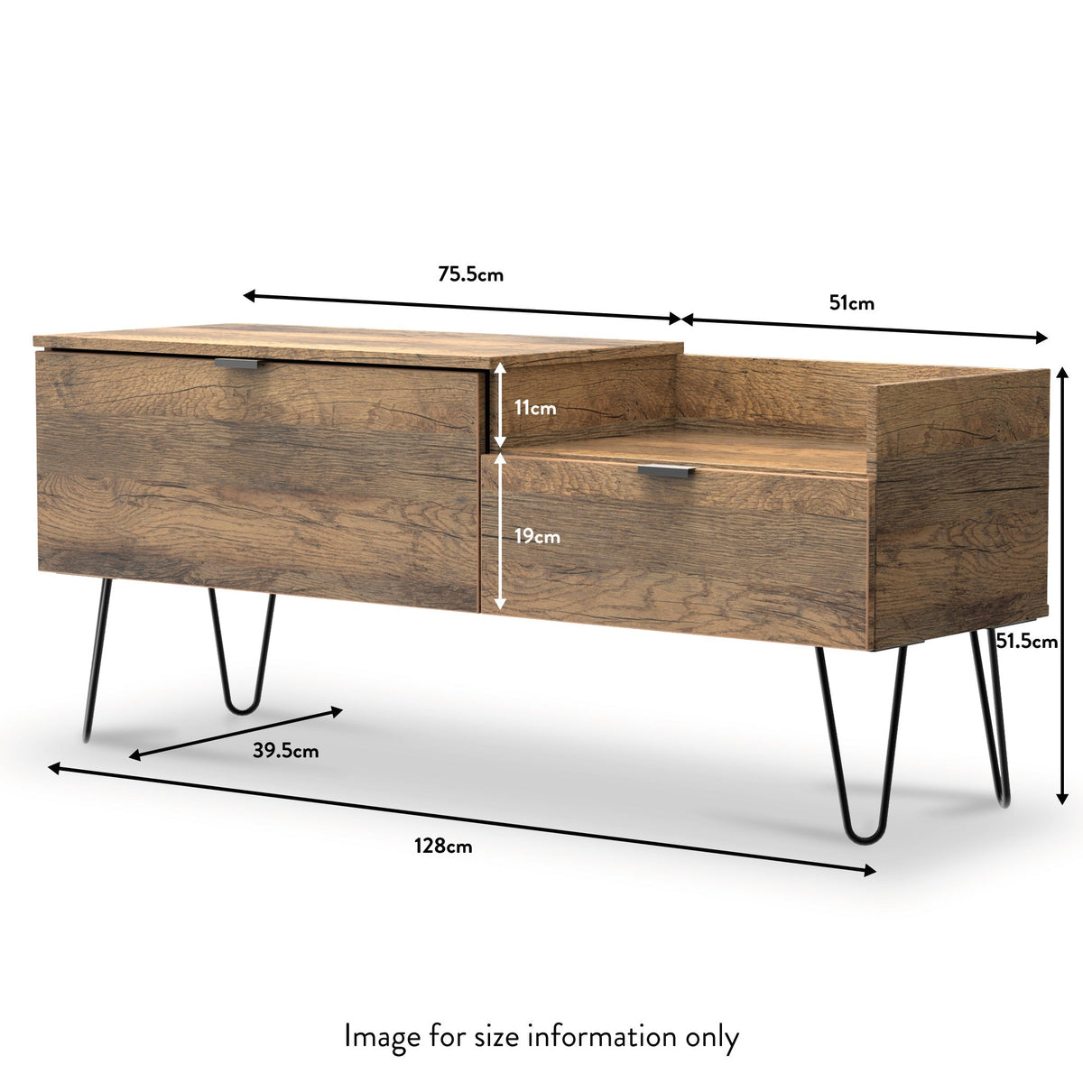 Moreno Rustic Oak TV Console Unit