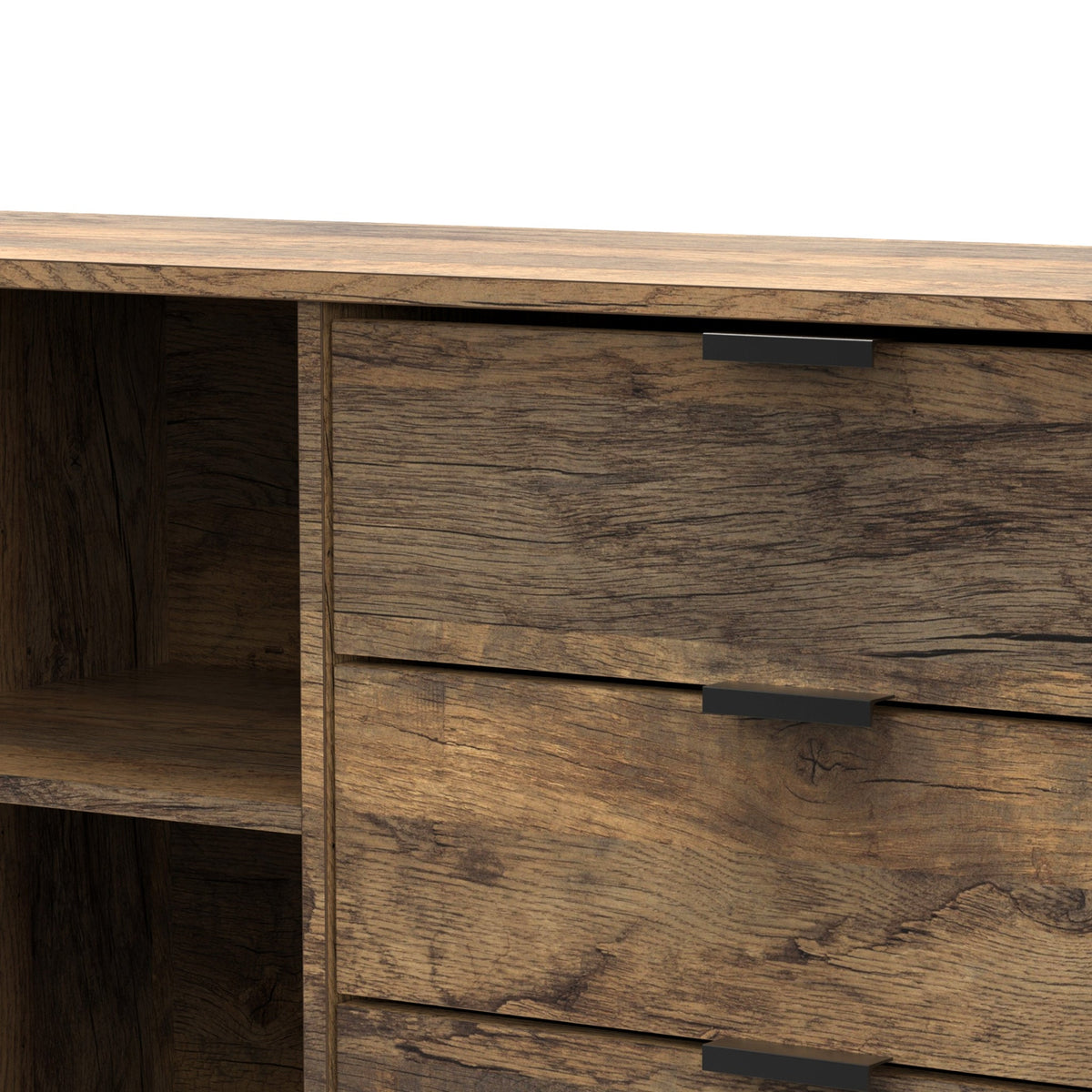 Moreno Rustic Oak 6 Drawer Sideboard
