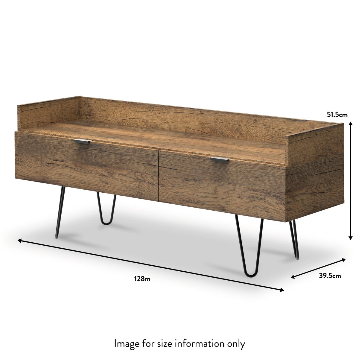 Moreno Rustic Oak Media Console Unit