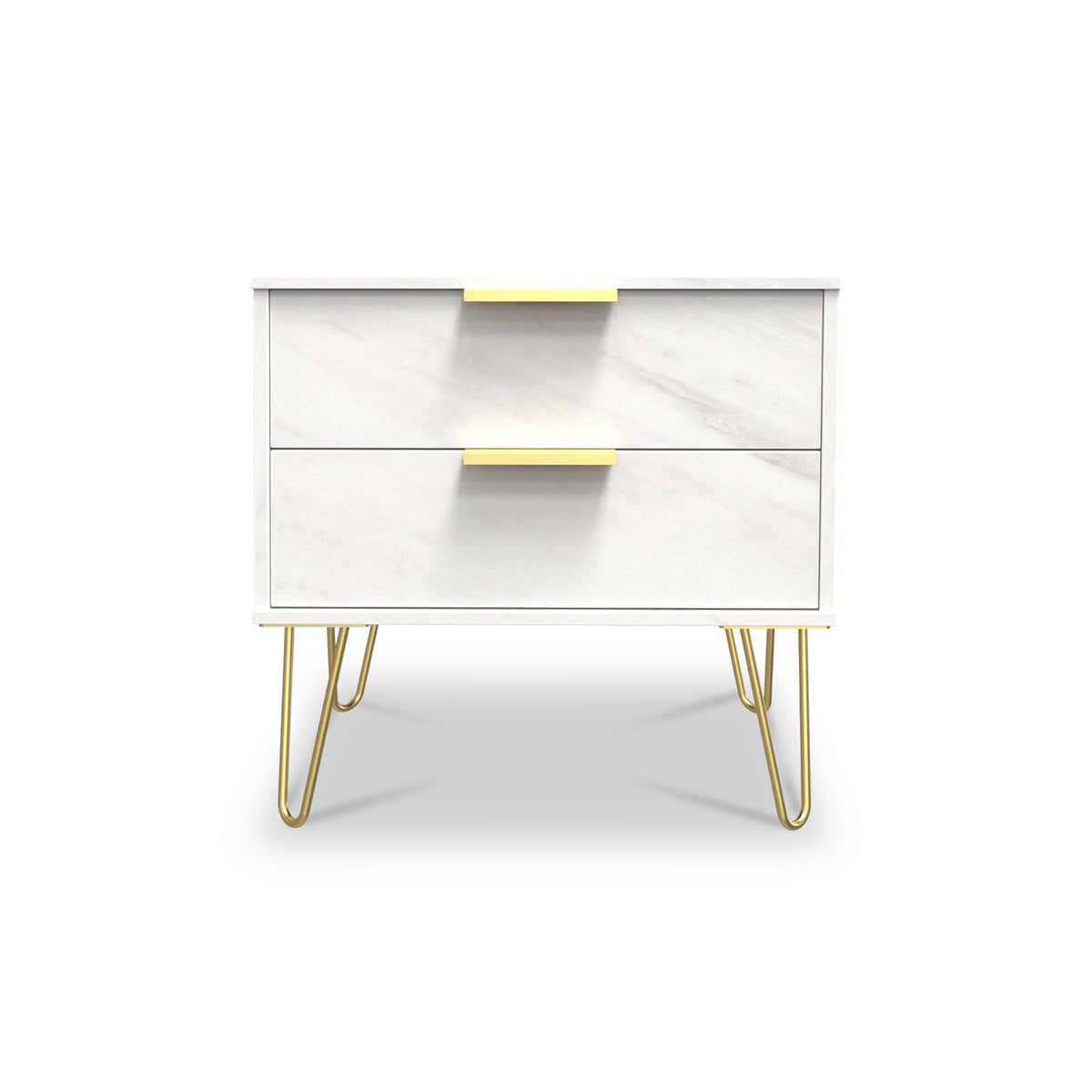 Moreno Marble Effect 2 Drawer Side Table