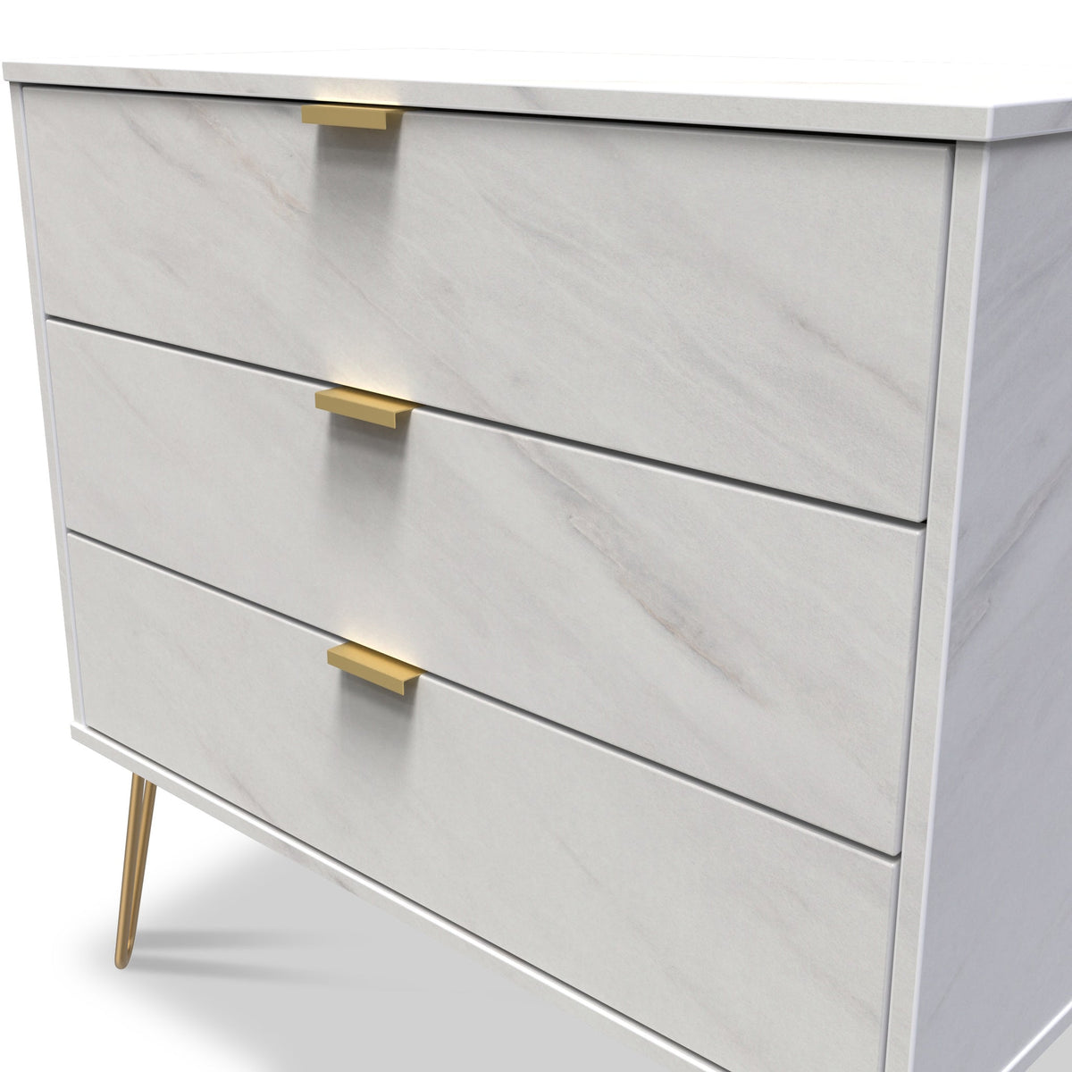 Moreno Marble Effect 3 Drawer Chest