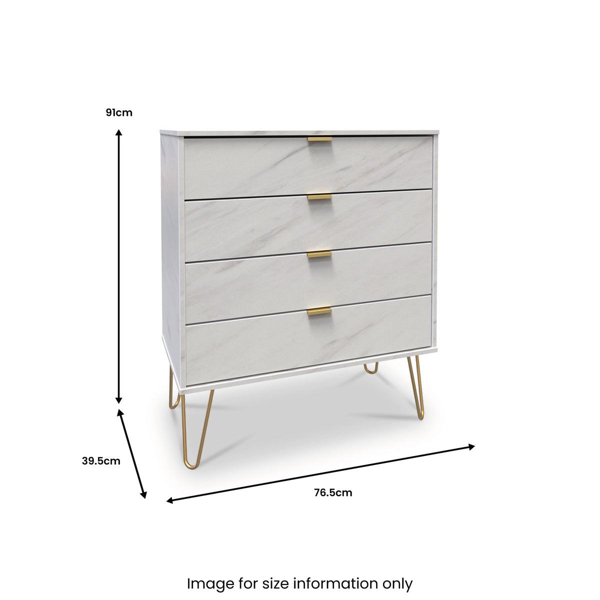 Moreno Marble Effect 4 Drawer Chest
