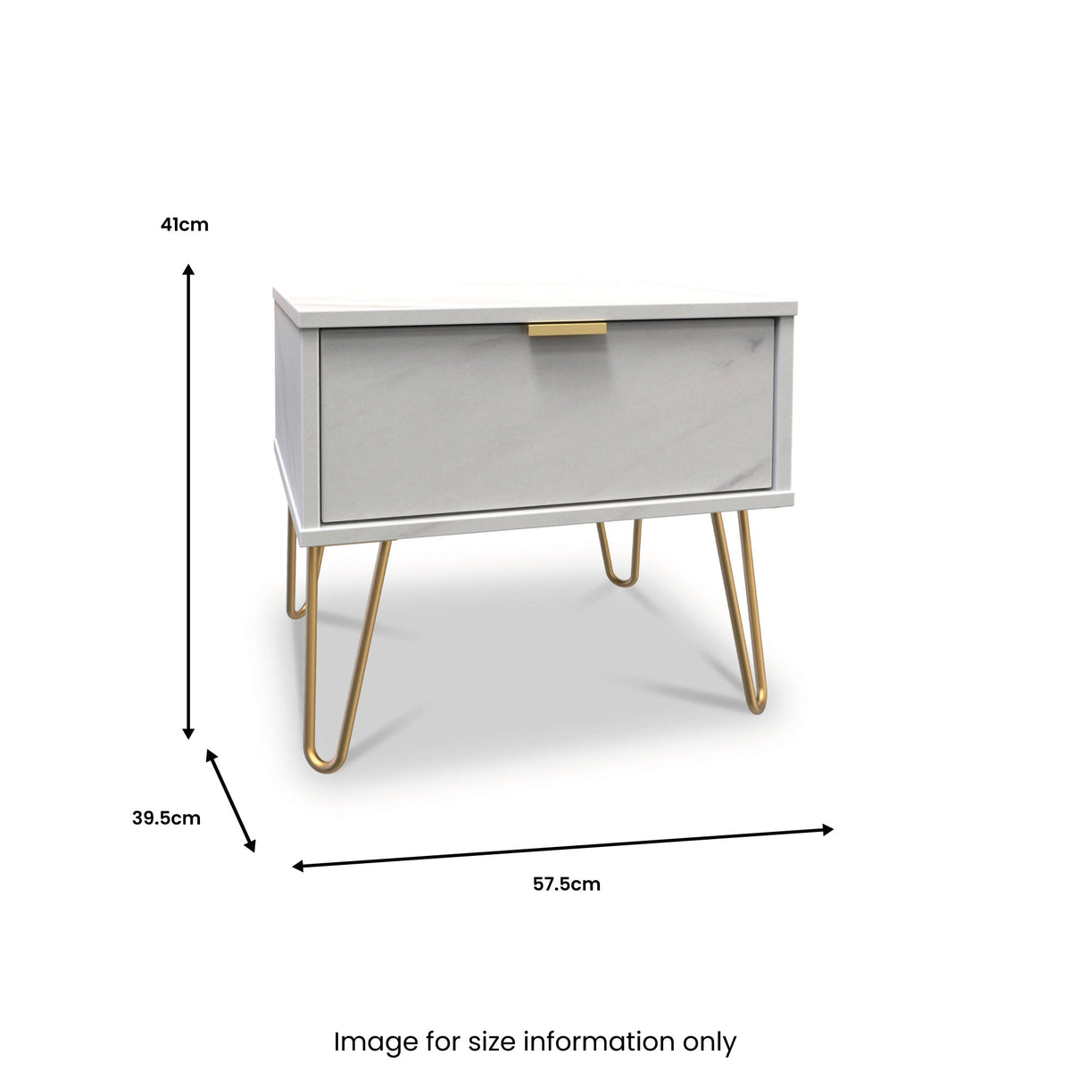 Moreno Marble Effect 1 Drawer Side Table