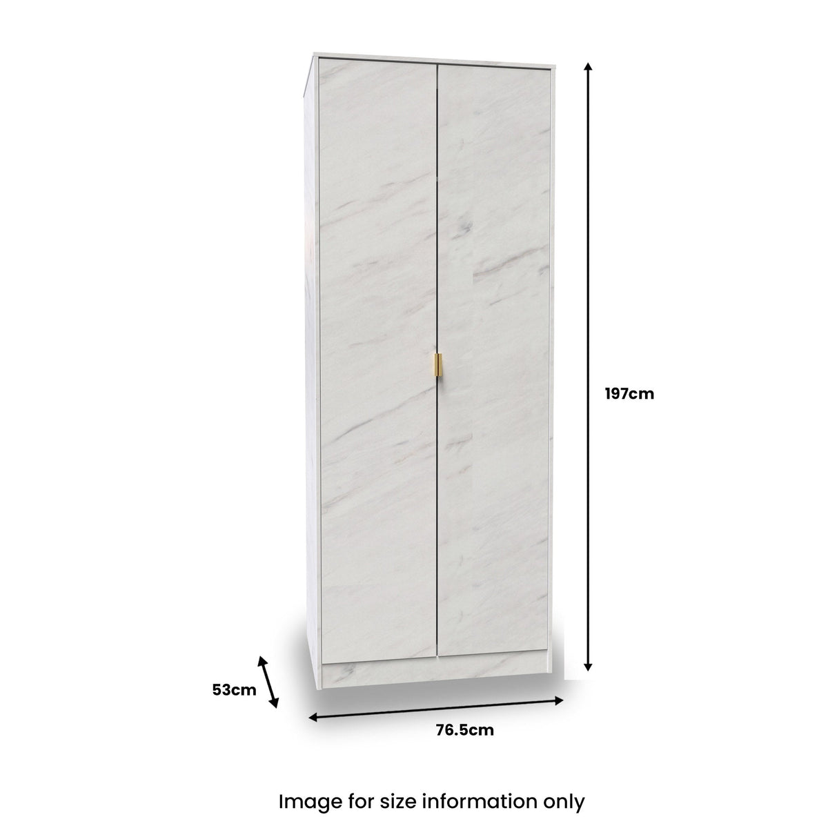 Moreno Marble Effect 2 Door Double Wardrobe