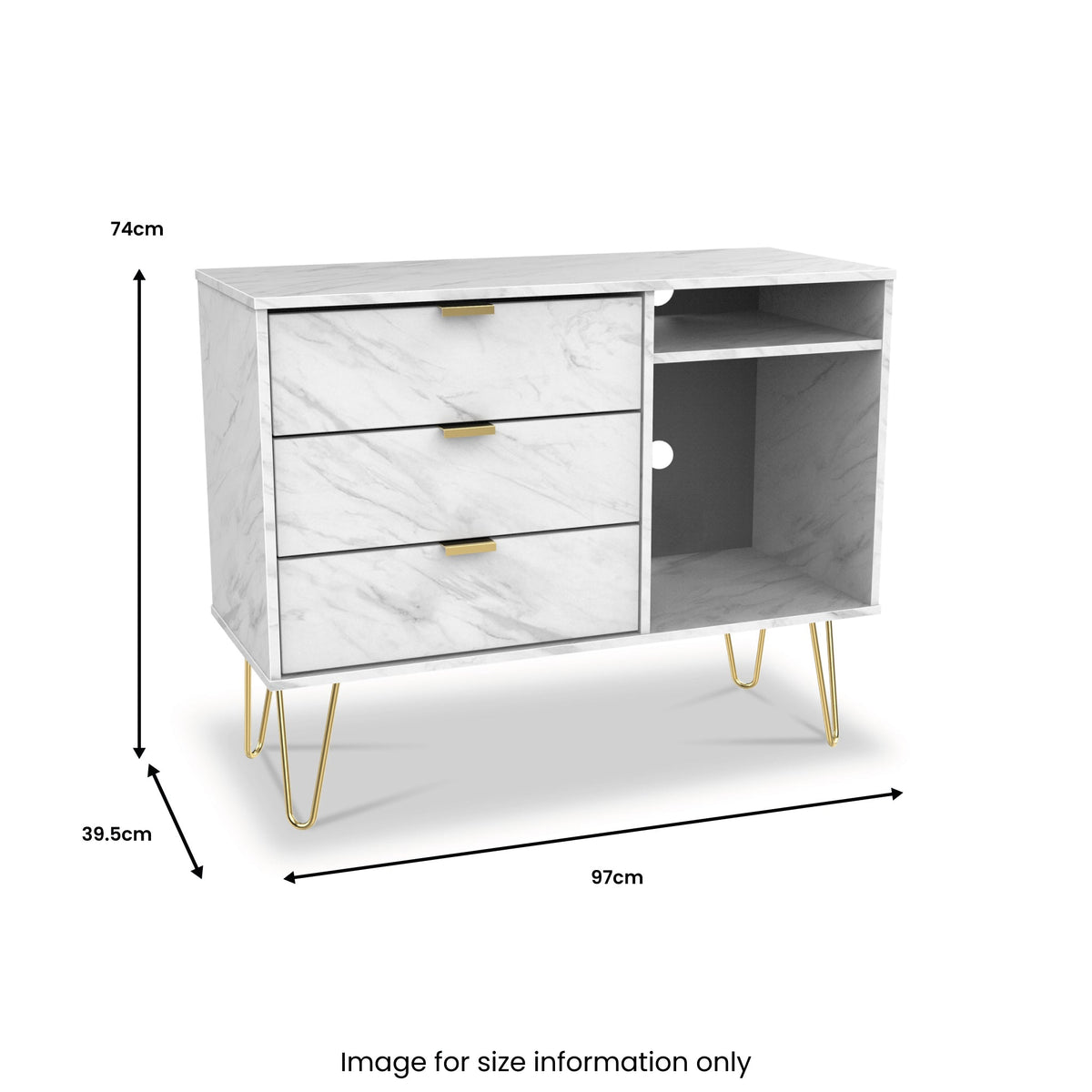 Moreno Marble 3 Drawer TV Unit