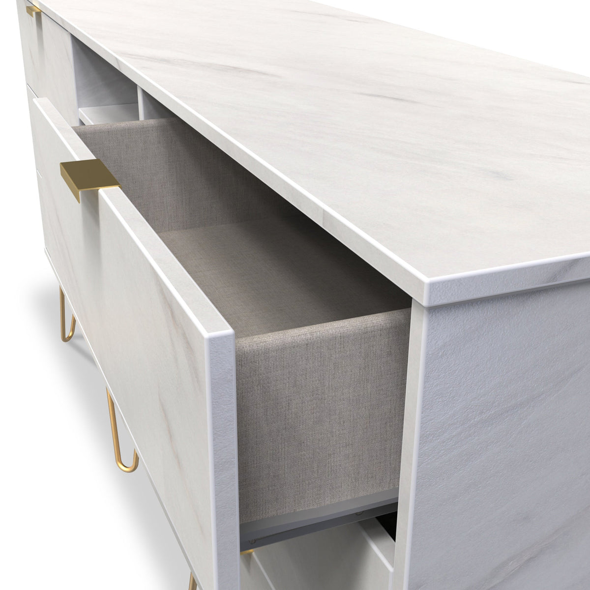 Moreno Marble 6 Drawer Sideboard