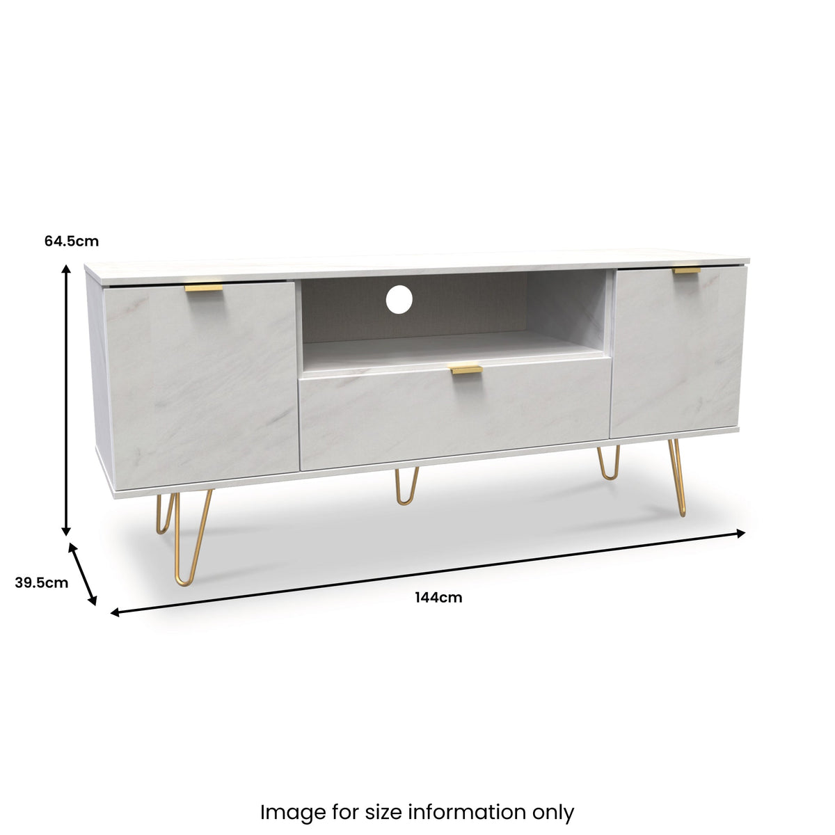 Moreno Marble 2 Door 1 Drawer Wide TV Unit