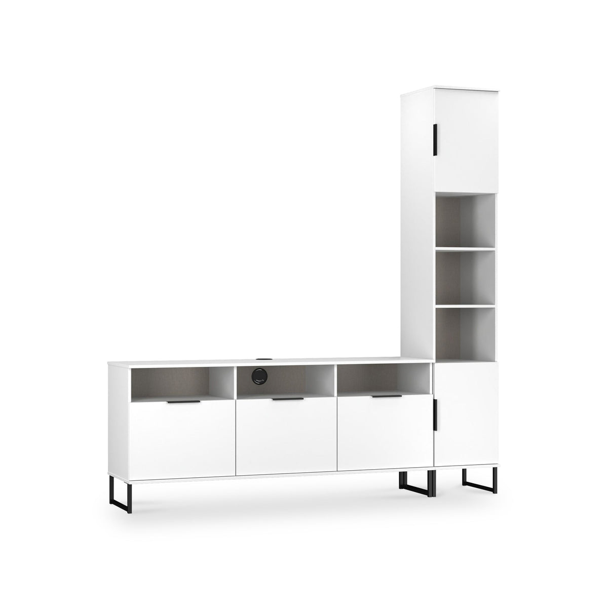 Ashbourne L-Shaped Media Wall TV Unit