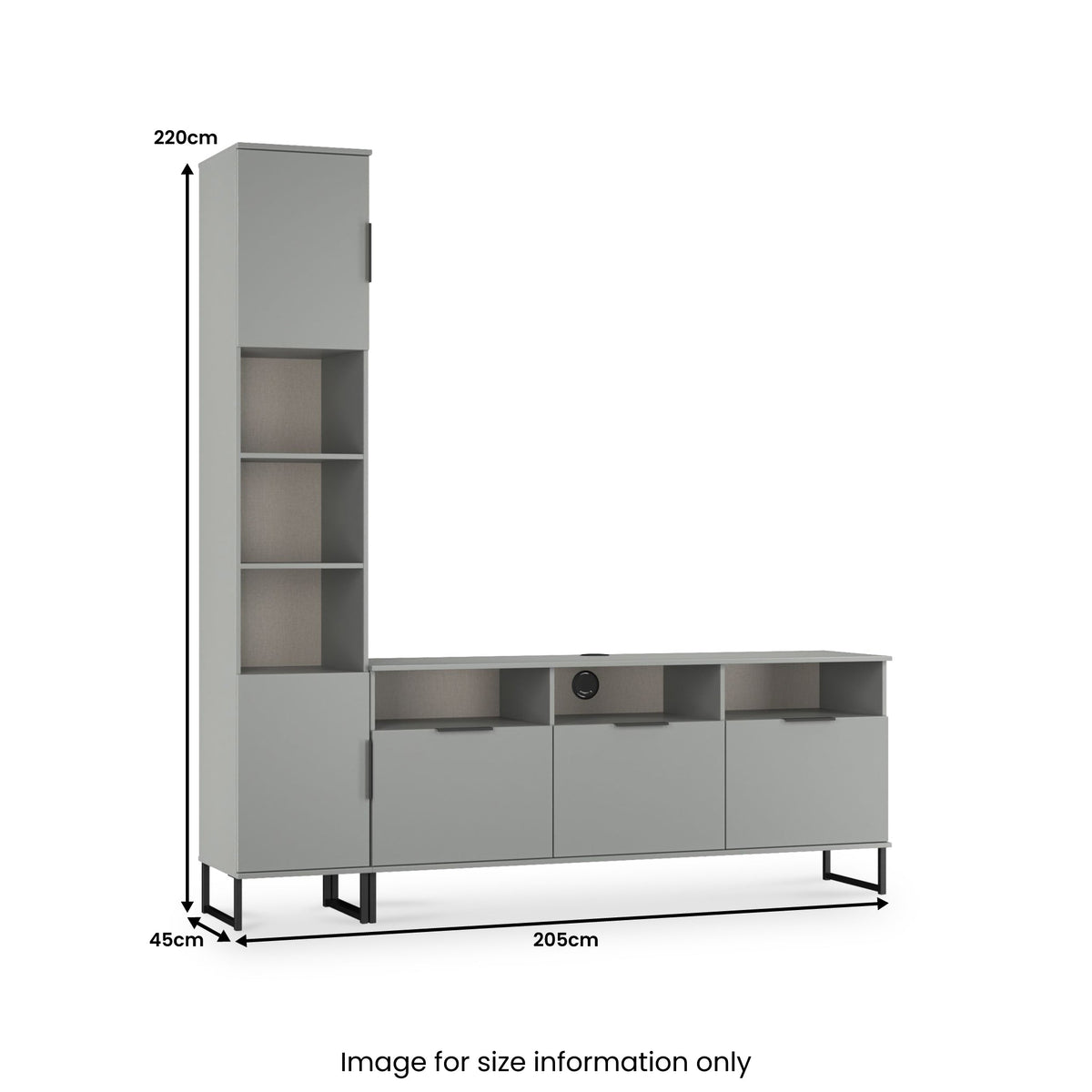 Ashbourne L-Shaped Media Wall TV Unit