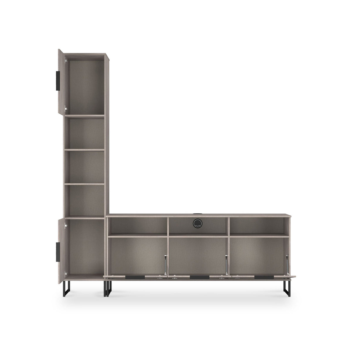 Ashbourne L-Shaped Media Wall TV Unit
