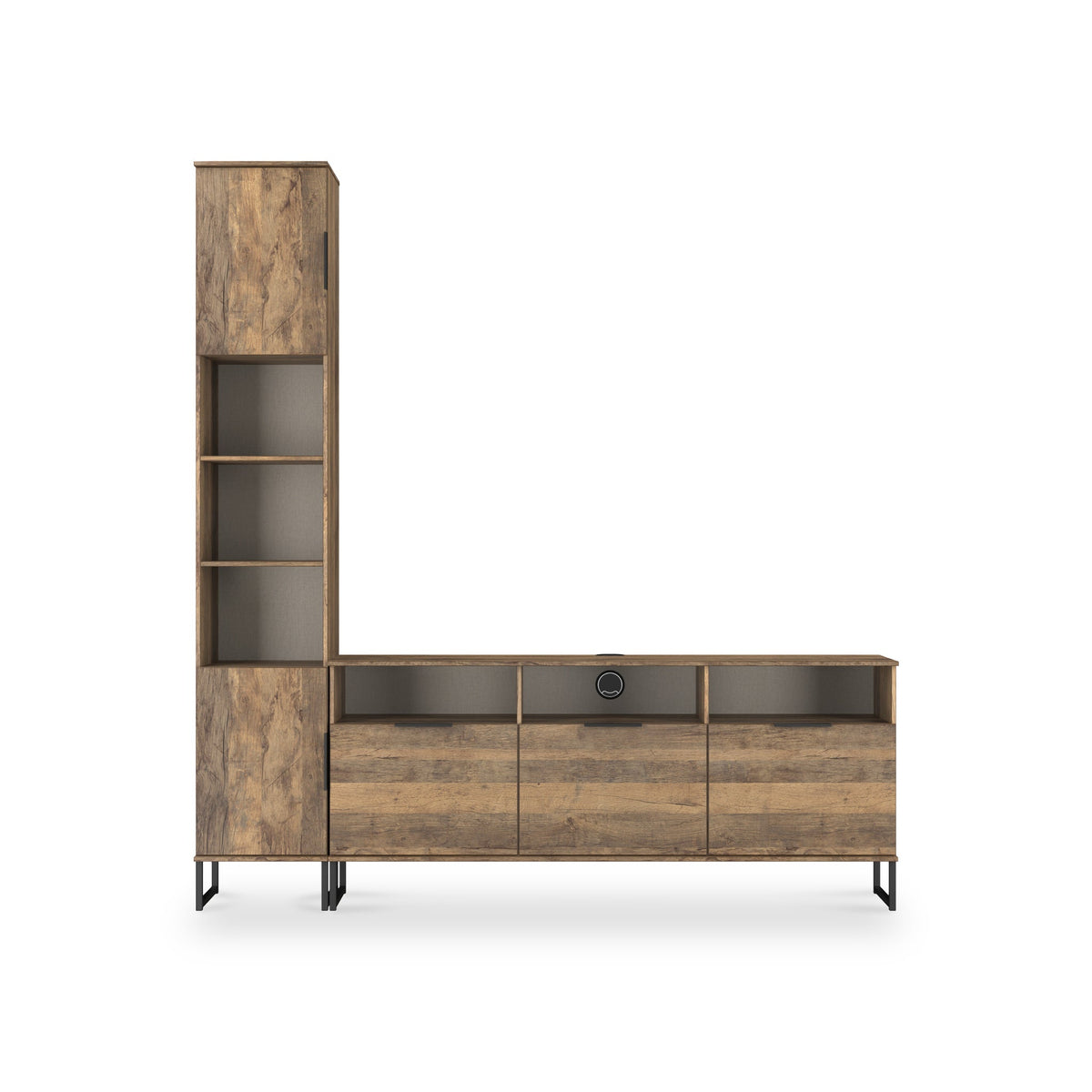 Ashbourne L-Shaped Media Wall TV Unit
