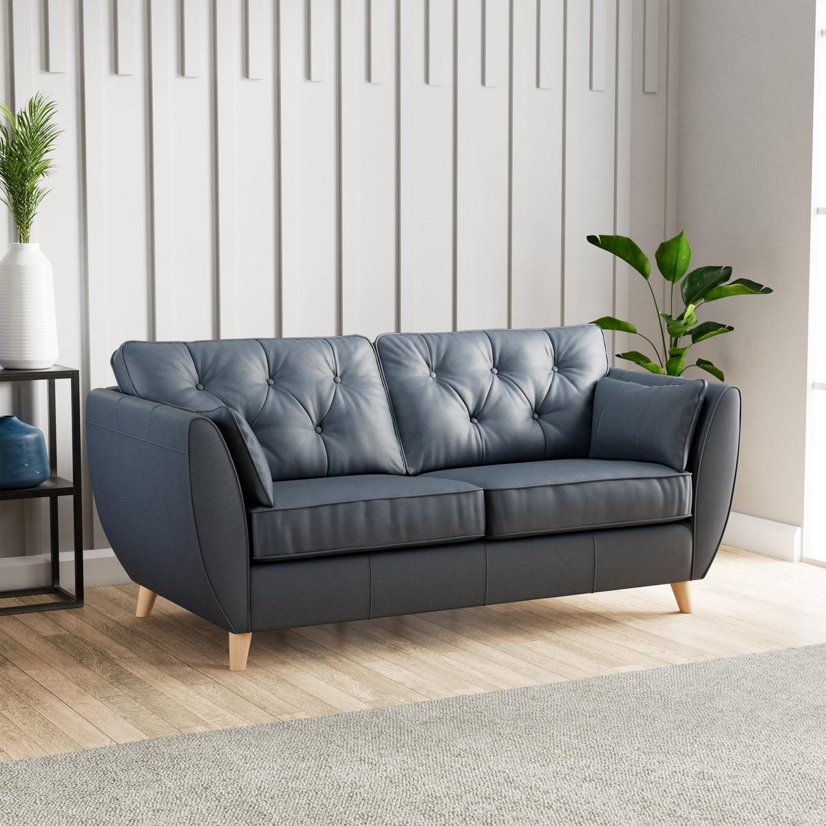 Edison Leather 3 Seater Sofa