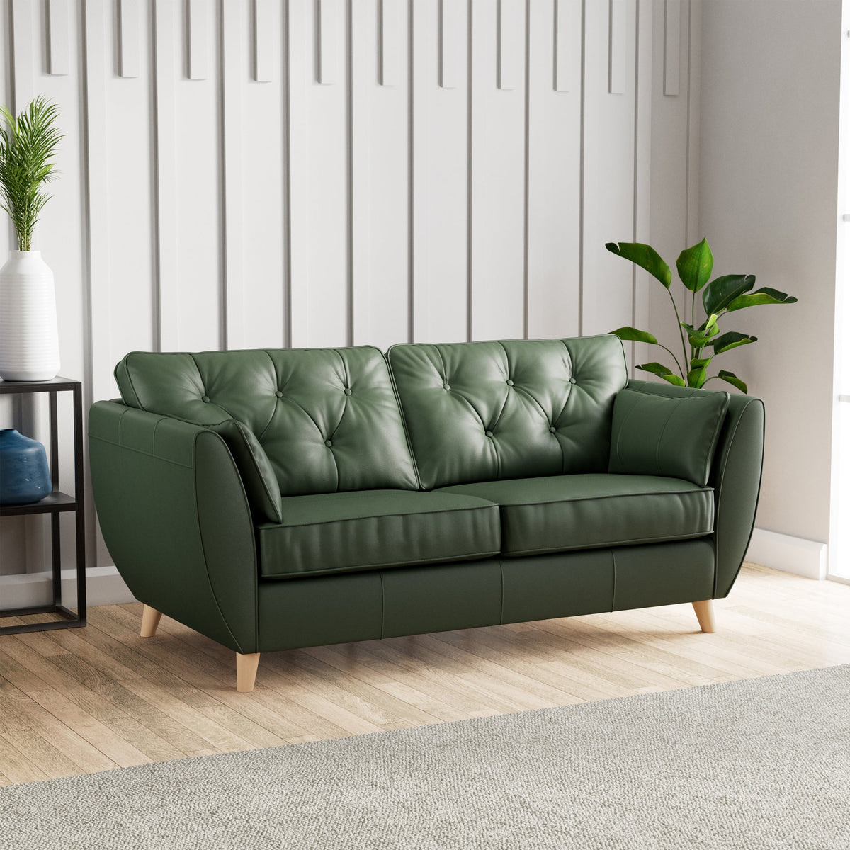 Edison Leather 3 Seater Sofa