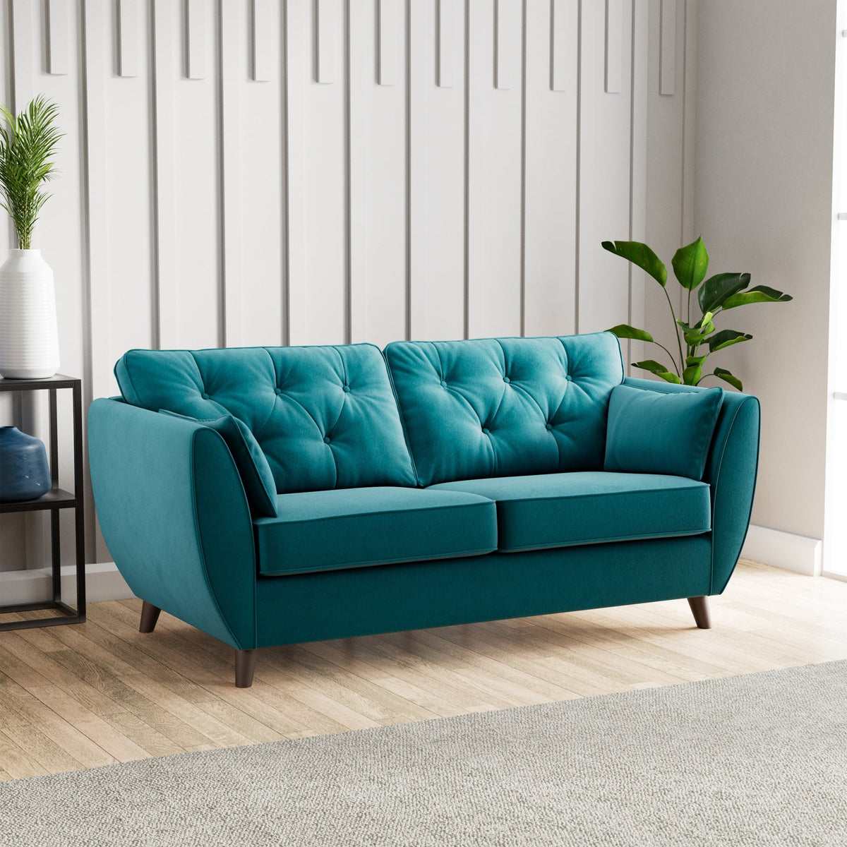 Edison Velvet 3 Seater Sofa