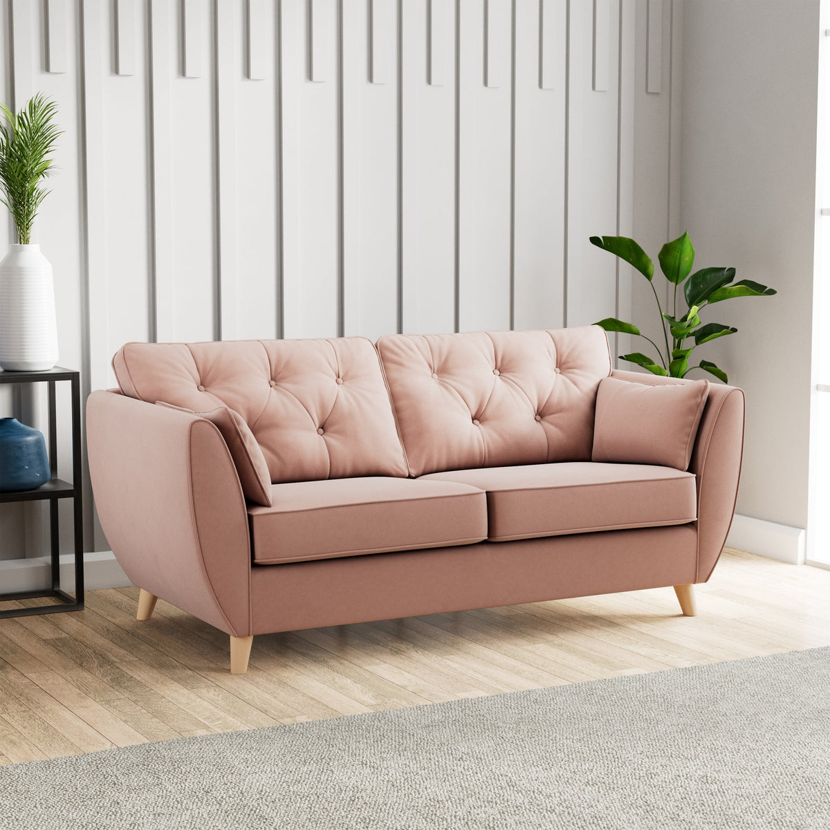 Edison Velvet 3 Seater Sofa