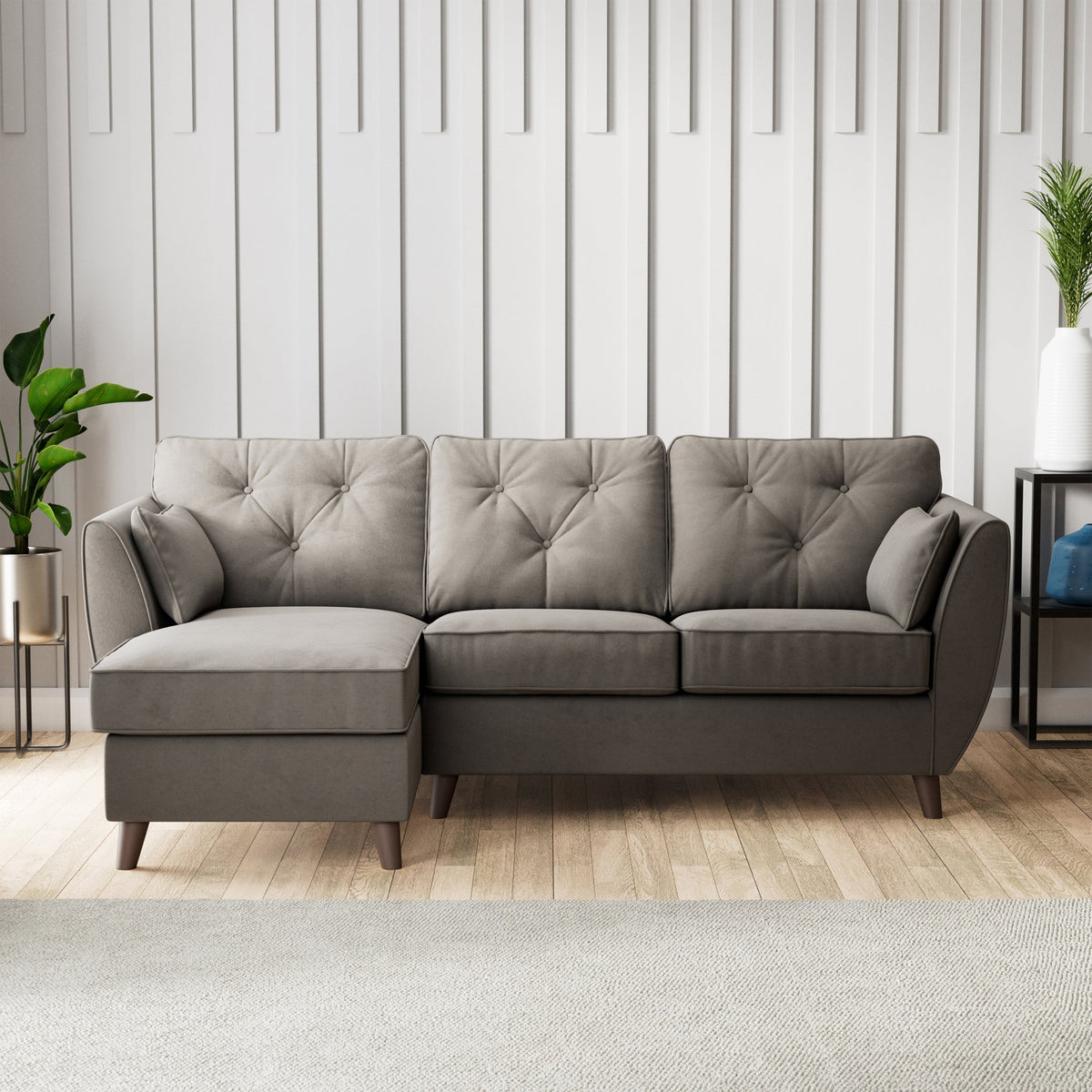 Edison Velvet Chaise Sofa