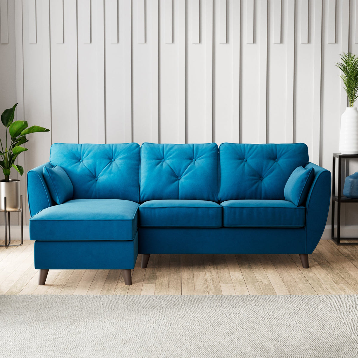Edison Velvet Chaise Sofa