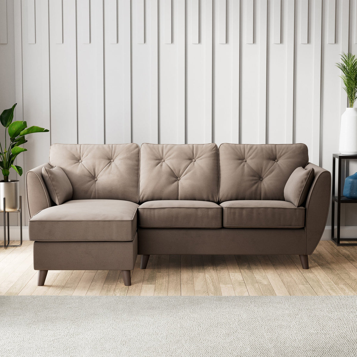 Edison Velvet Chaise Sofa