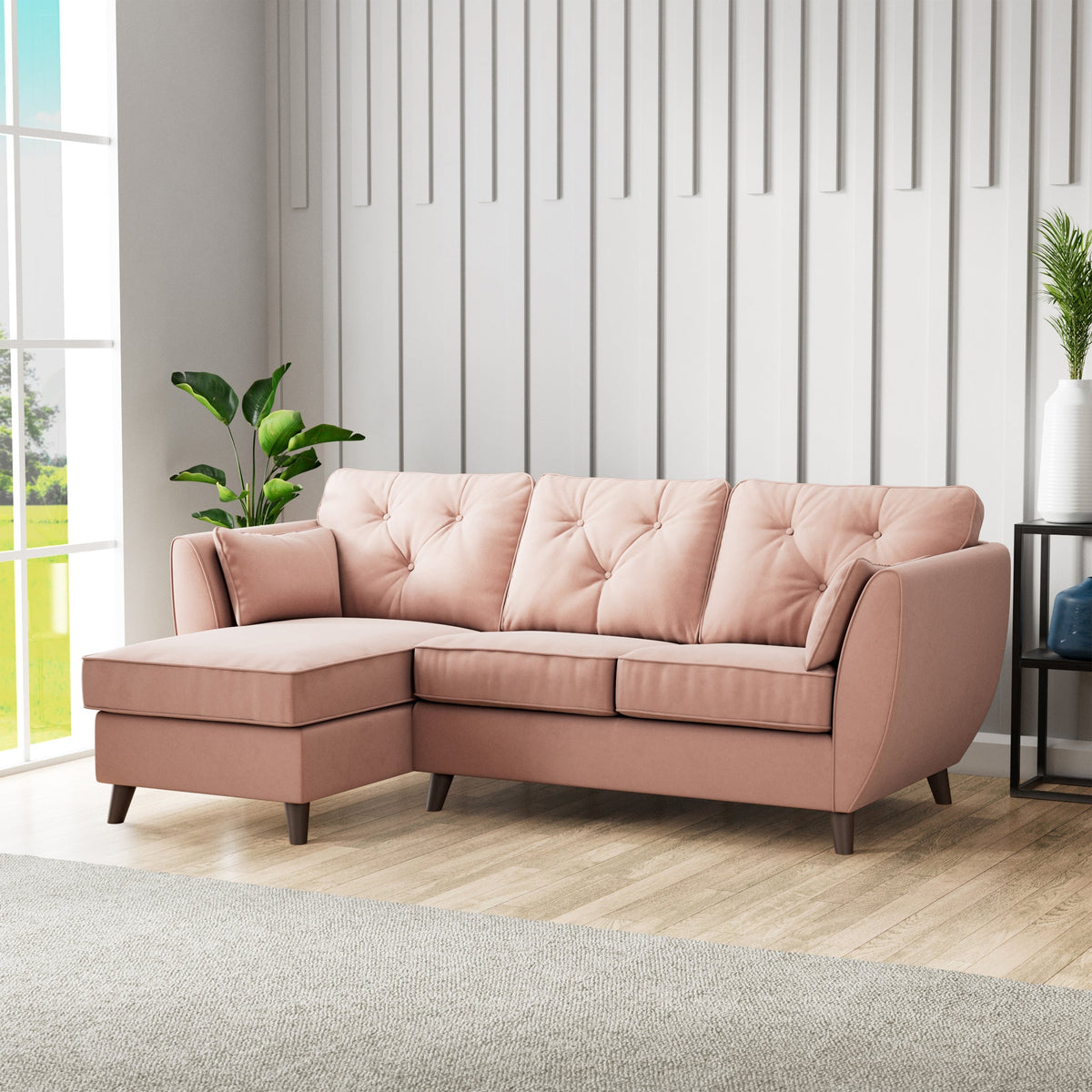 Edison Velvet Chaise Sofa