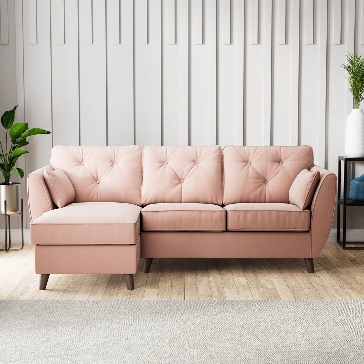 Edison Velvet Chaise Sofa