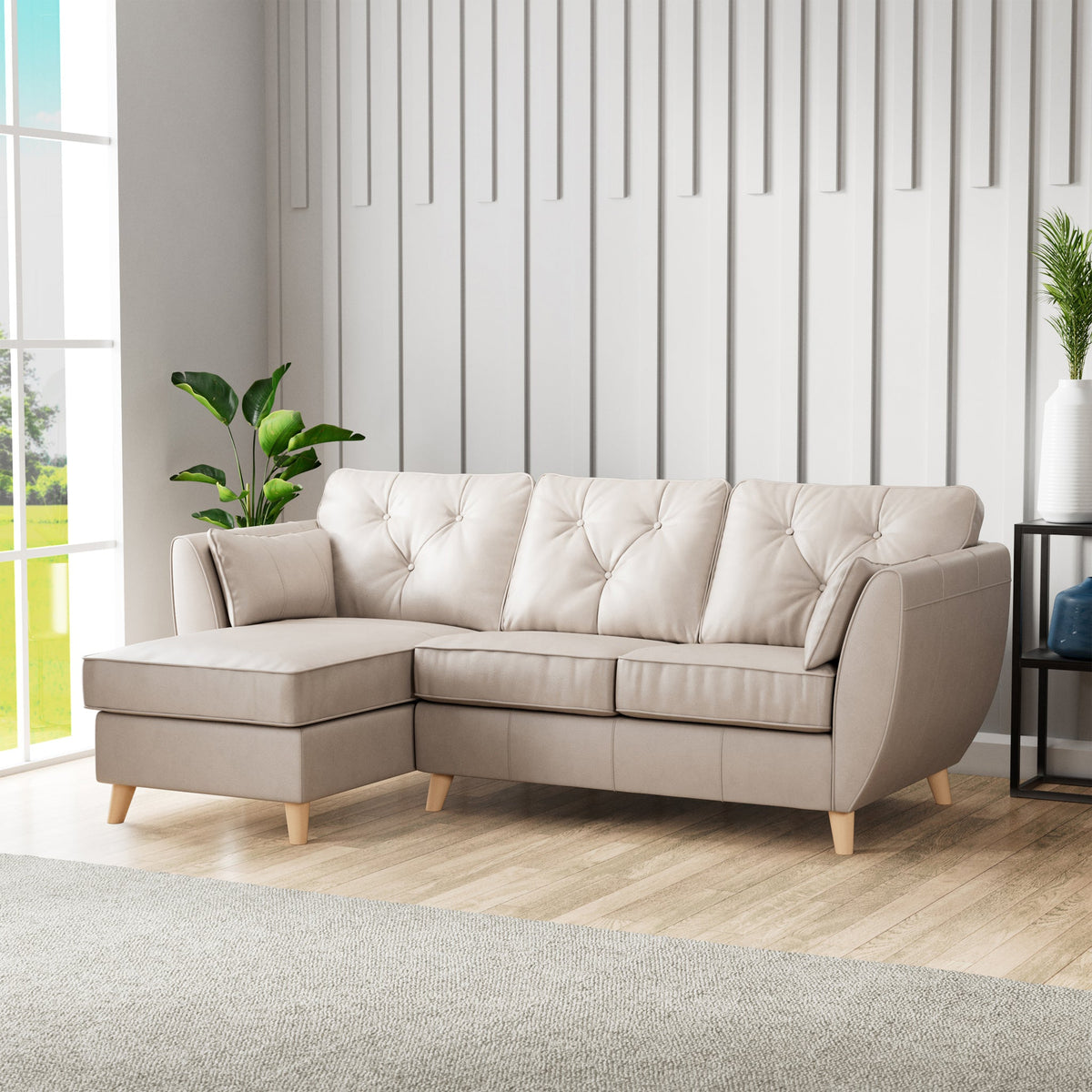 Edison Leather Chaise Sofa