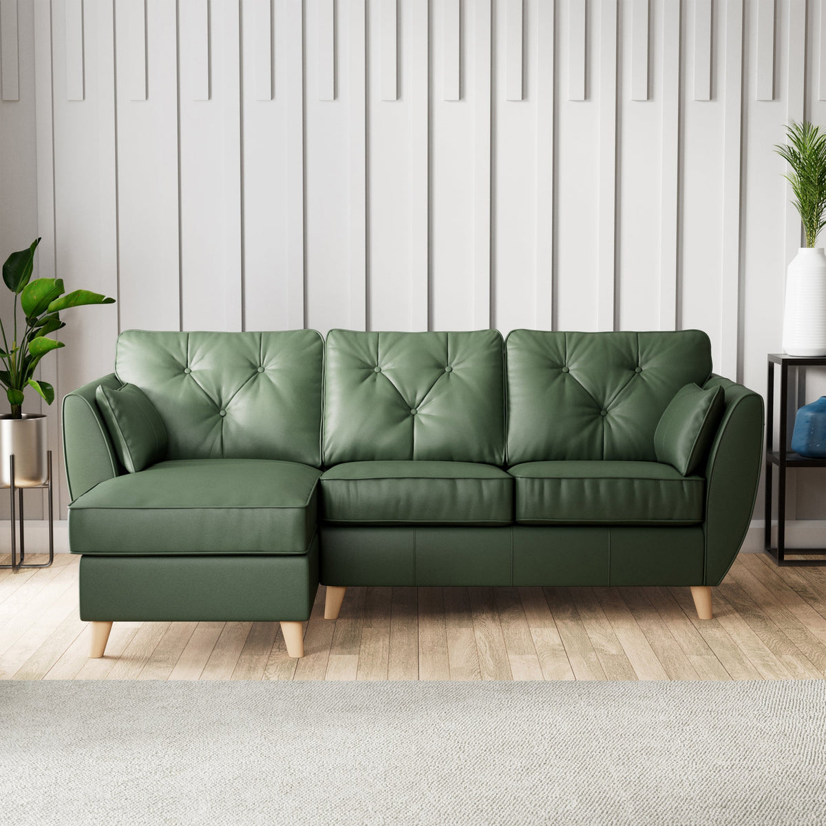 Edison Leather Chaise Sofa