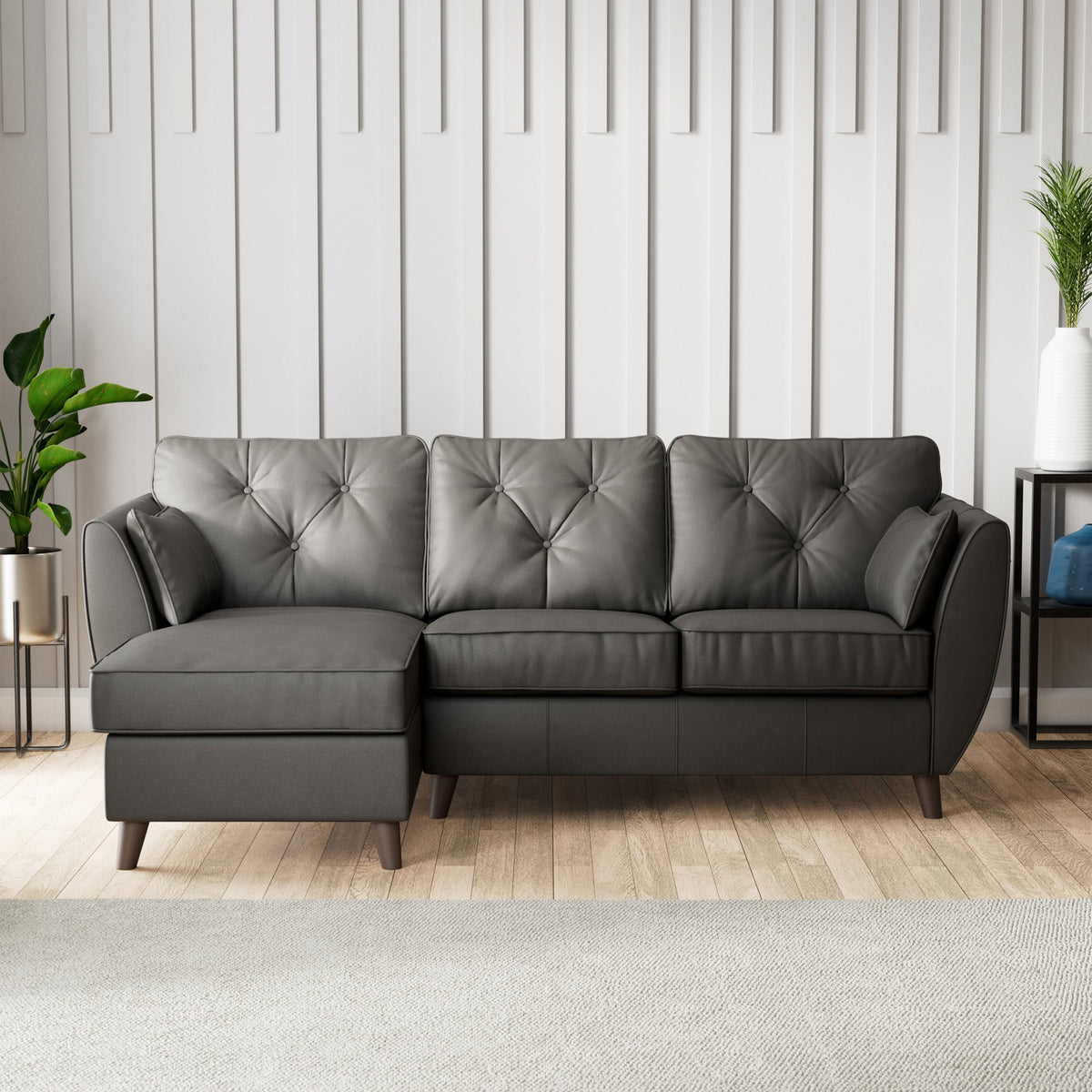 Edison Leather Chaise Sofa