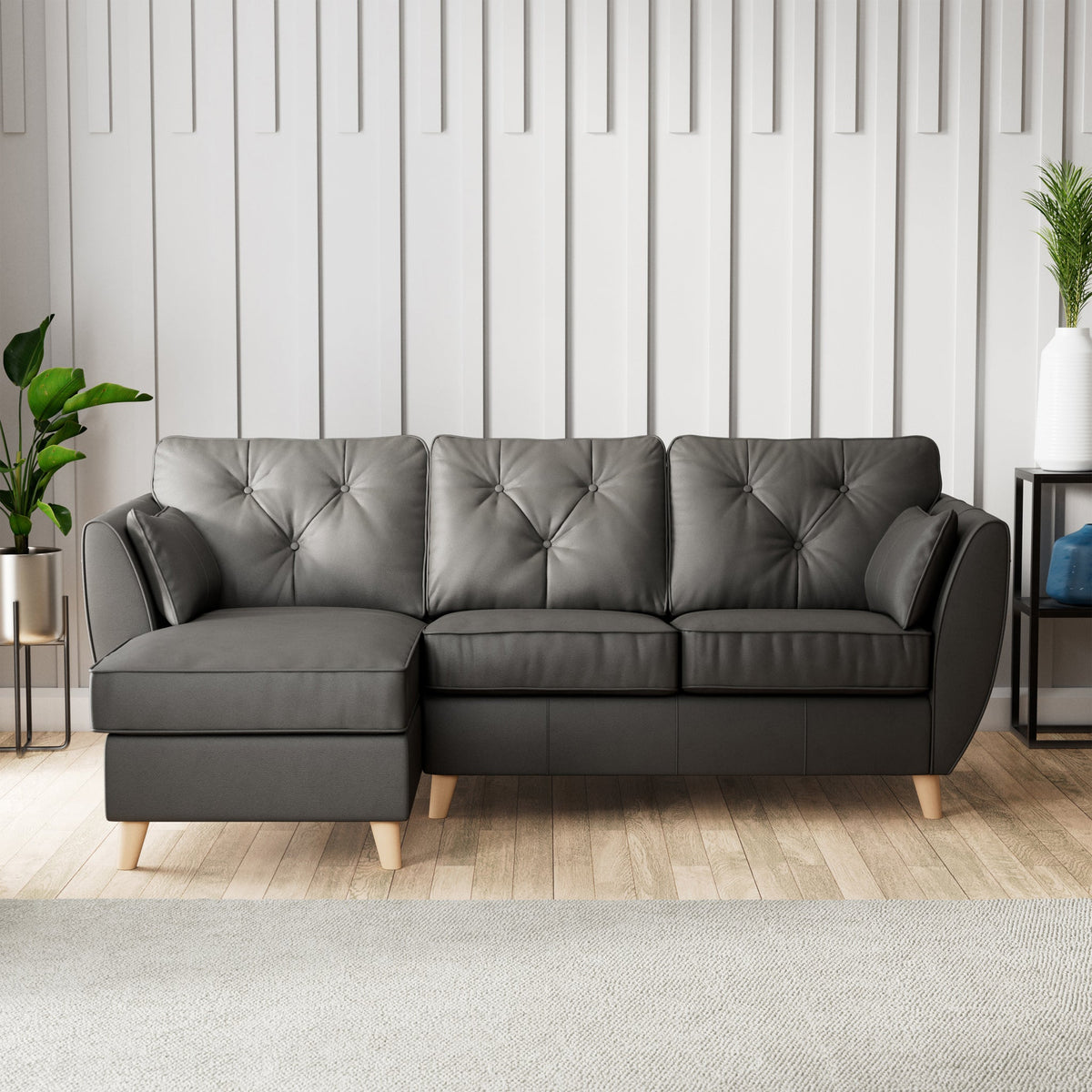 Edison Leather Chaise Sofa