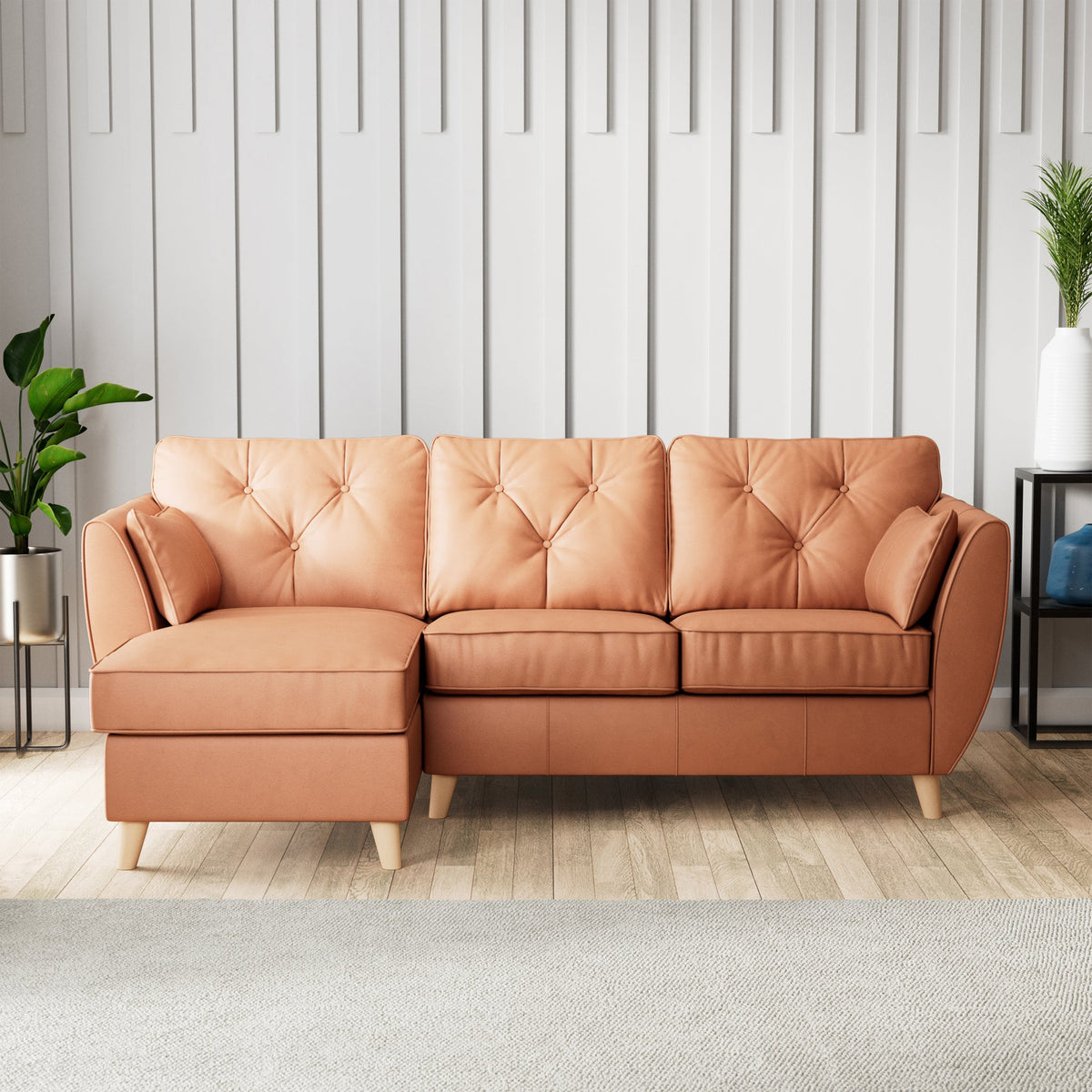 Edison Leather Chaise Sofa