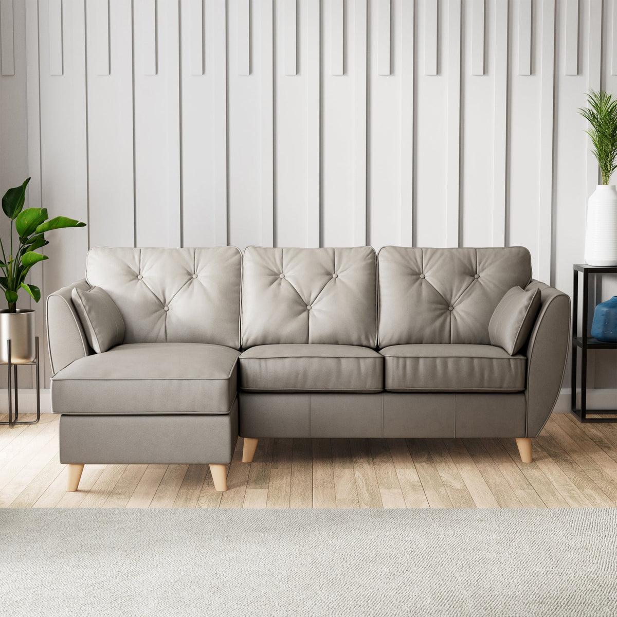Edison Leather Chaise Sofa