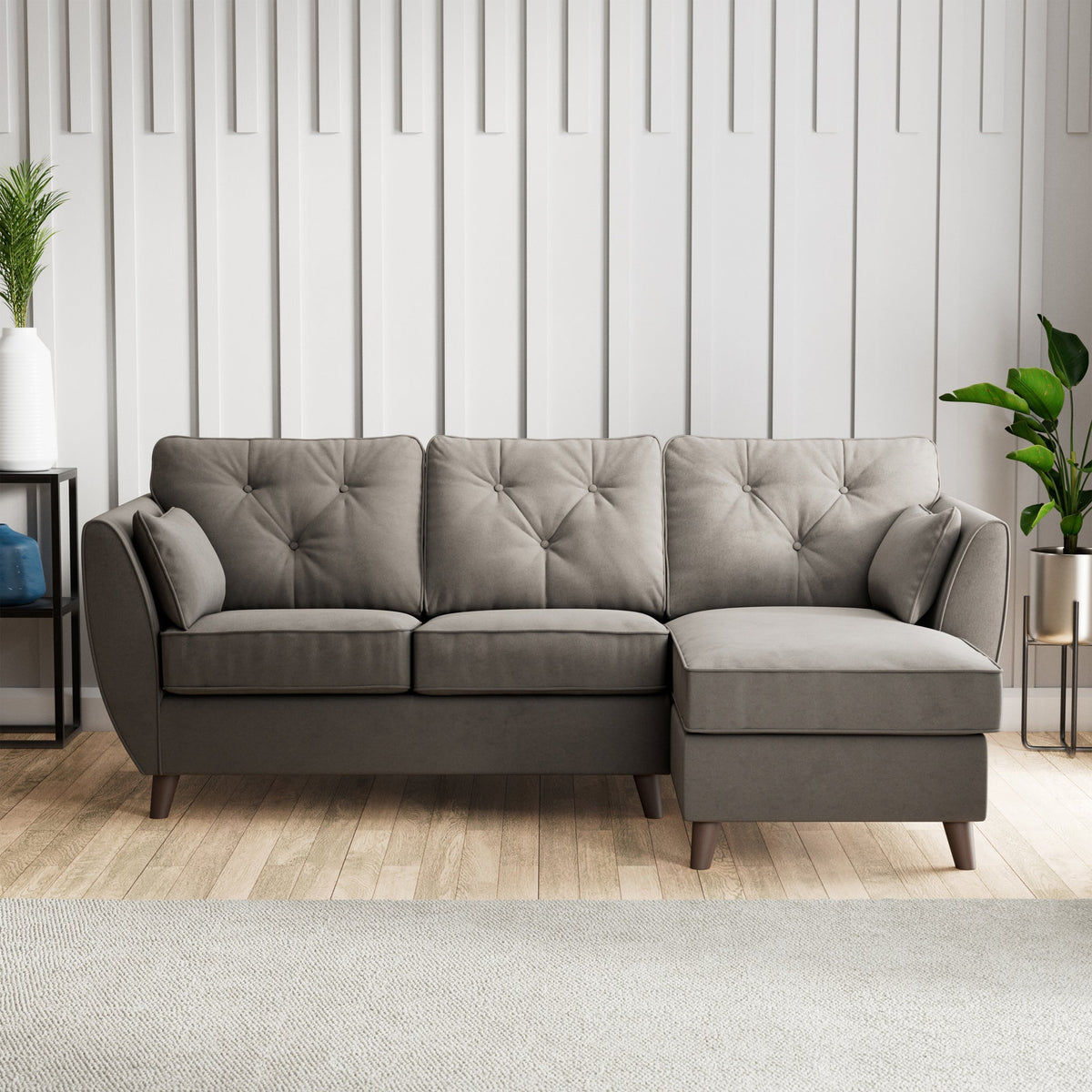 Edison Velvet Chaise Sofa