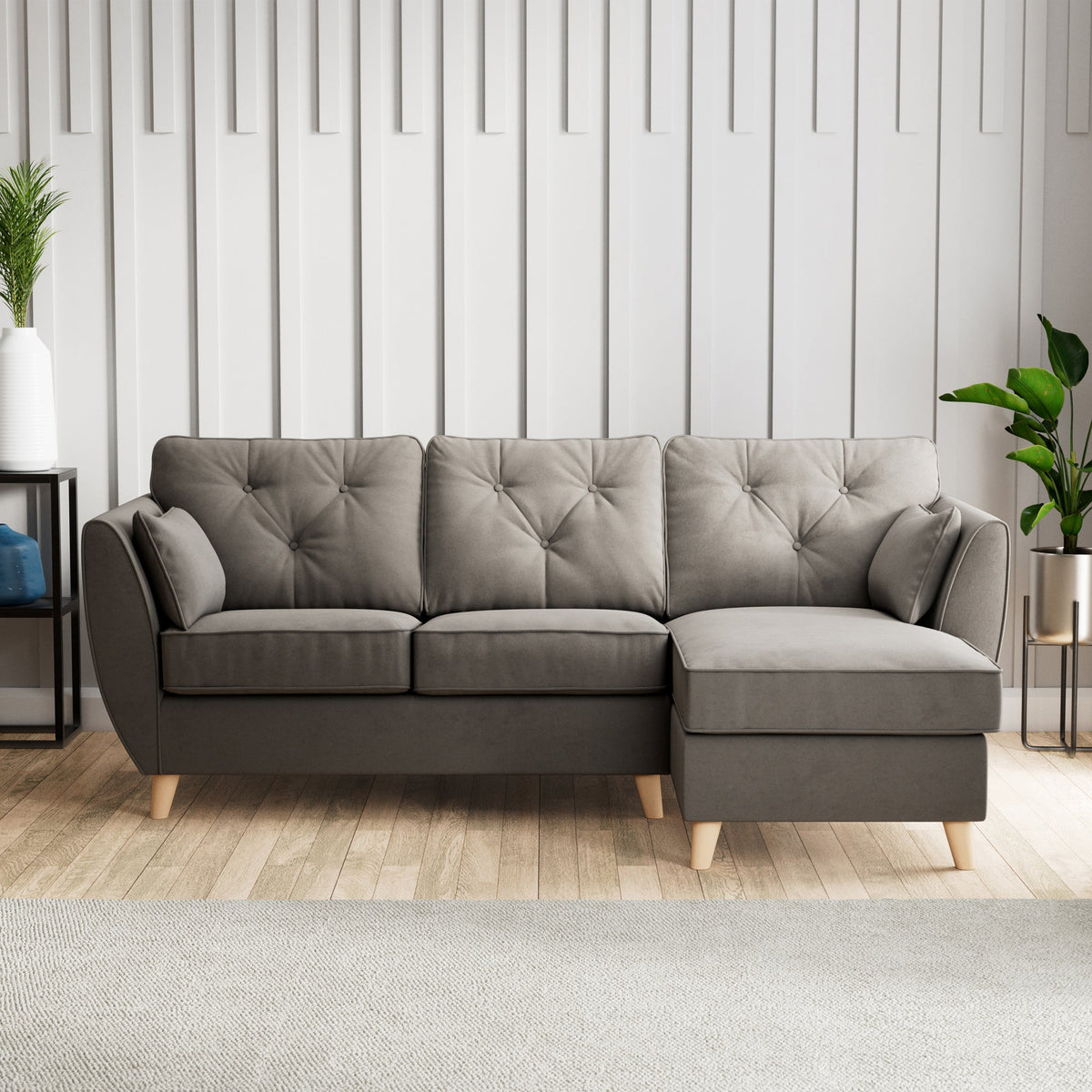 Edison Velvet Chaise Sofa